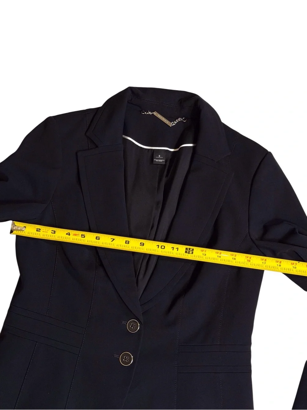 White House Black Market Women's Black Tailored Two-Button Blazer size 6 EUC